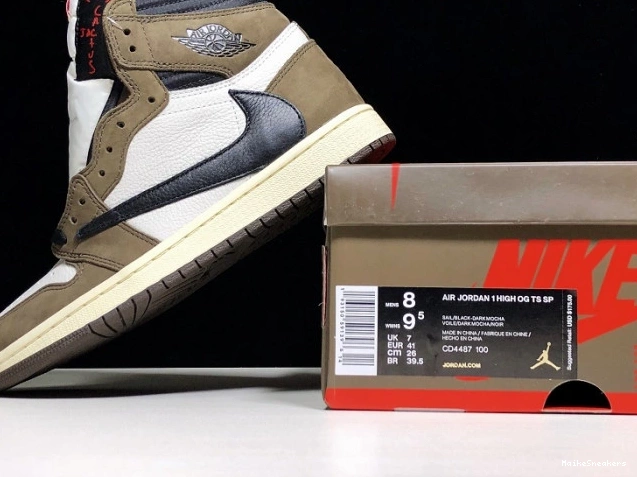 MaikeSneakers 100 'Mocha' Scott High Travis CD4487 Air x - 1 Retro Jordan OG 0626